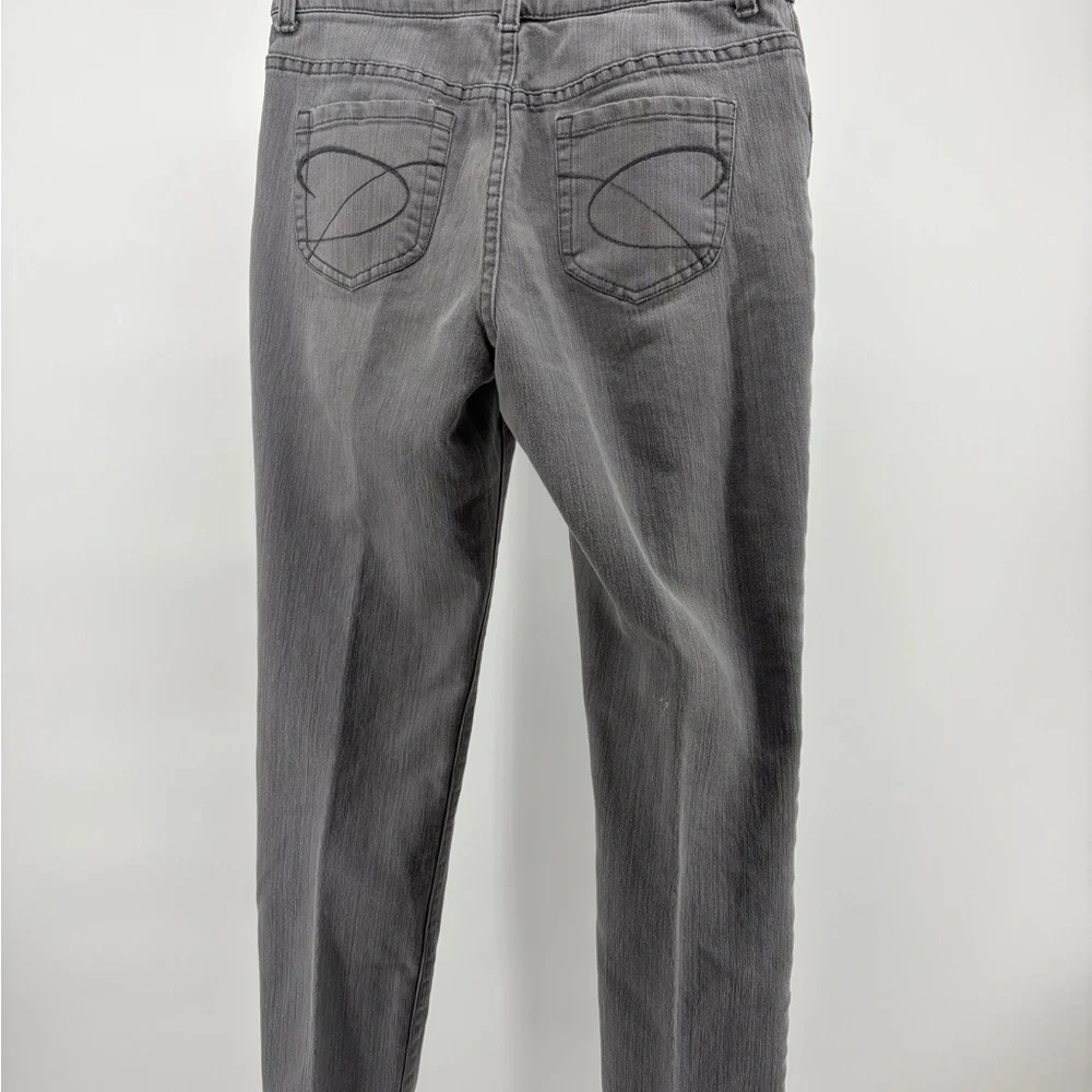 Chicos Platinum Gray Womens Stretch Mid Rise Ultimate Straight Leg Jean 00 Short